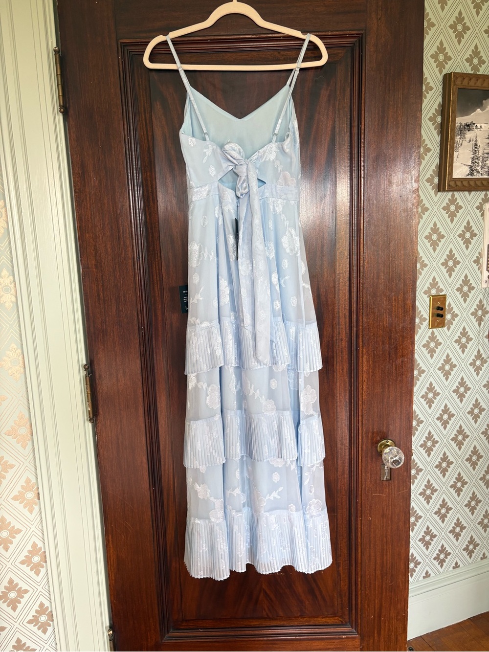 Lulu's Soft Blue Floral Tiered Maxi Dress - Picture 5 of 6